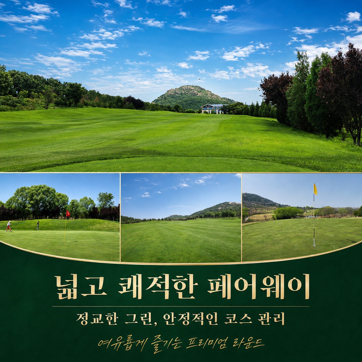 골드우CC 넓은 페어웨이와 그린