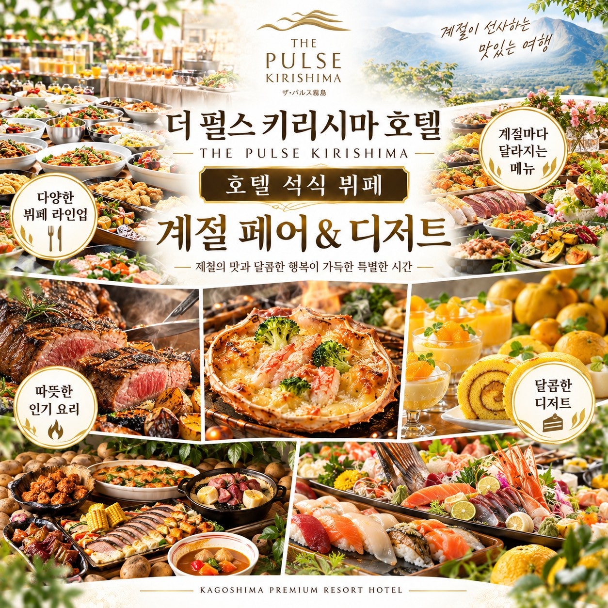 더 펄스 기리시마 호텔 석식 뷔페 계절 메뉴