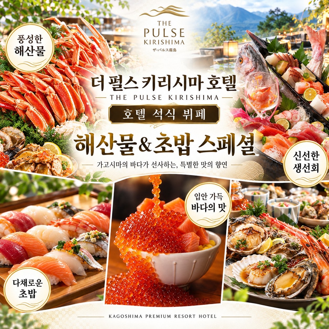 더 펄스 기리시마 호텔 석식 뷔페 해산물