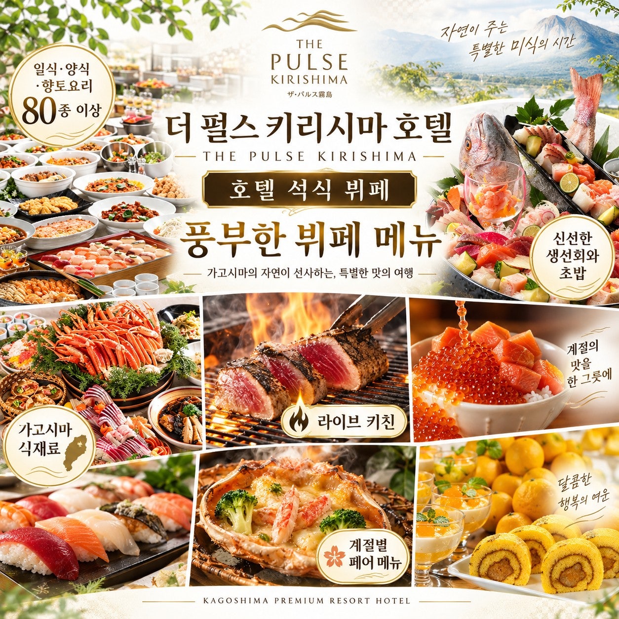 더 펄스 기리시마 호텔 석식 뷔페 메뉴