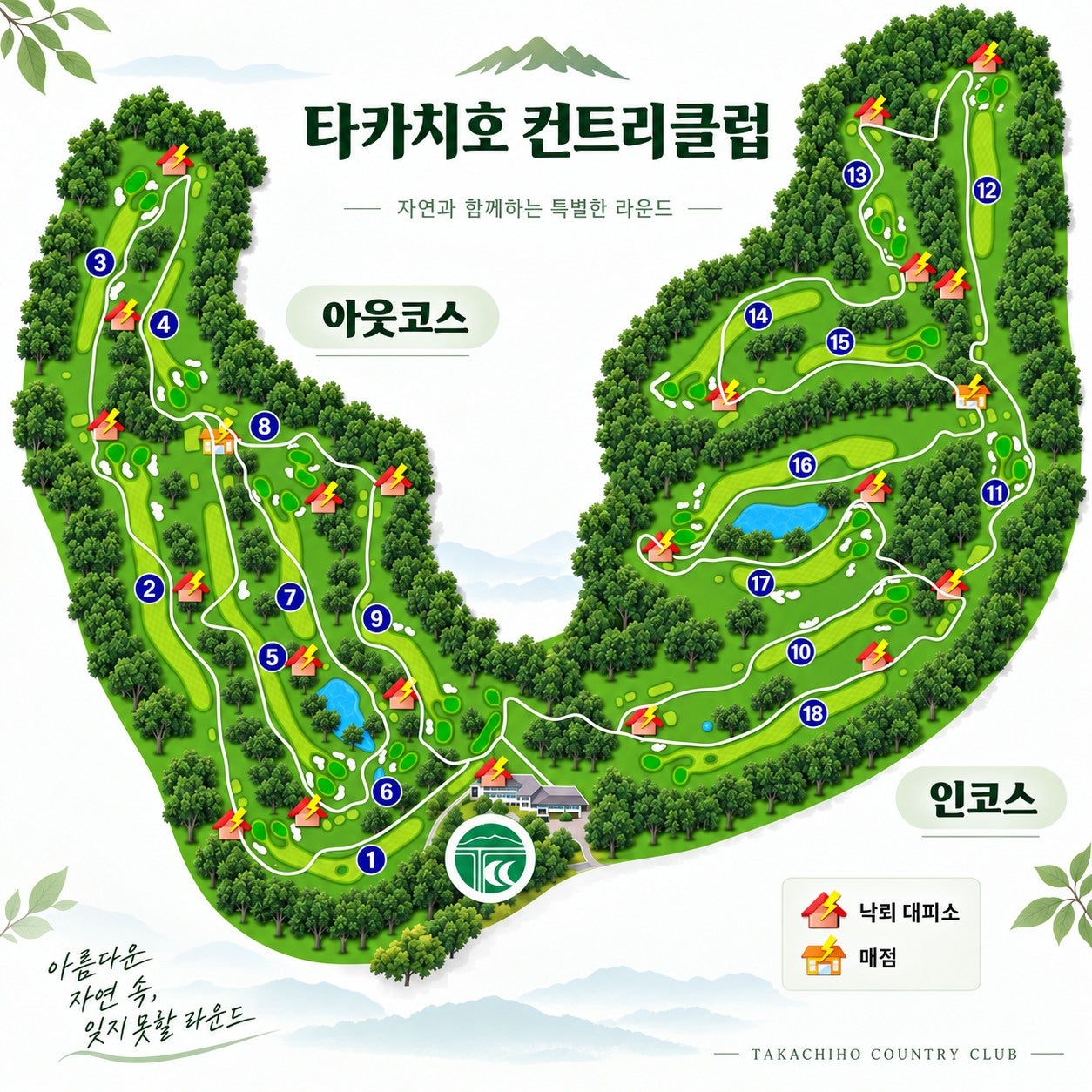 다카치호 컨트리클럽 코스 레이아웃