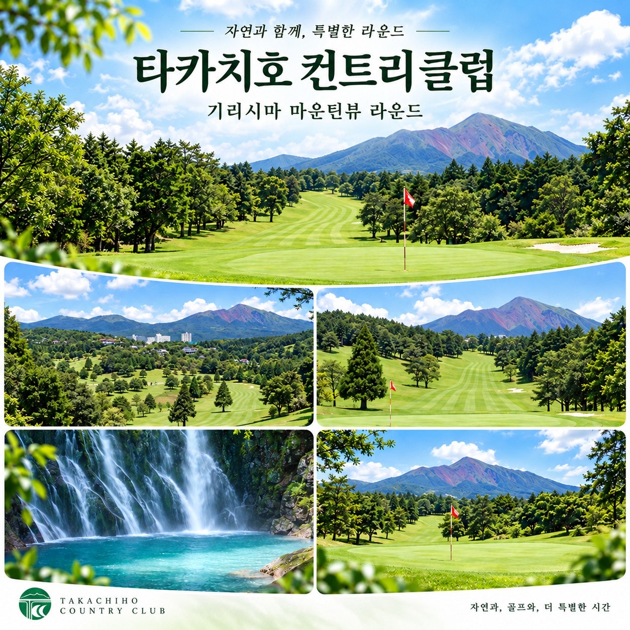 다카치호CC 페어웨이와 기리시마 풍경