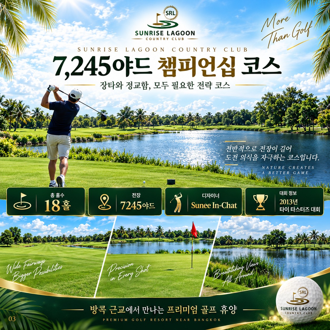 방콕 골프여행 썬라이즈 라군 7,245야드 챔피언십 코스