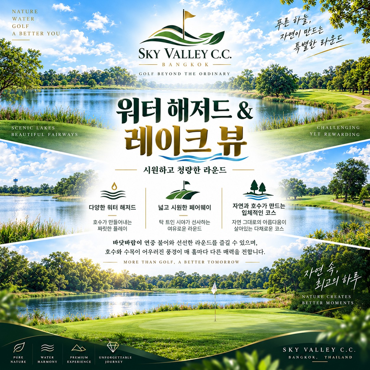 방콕 골프여행 스카이밸리 워터 해저드 & 레이크 뷰