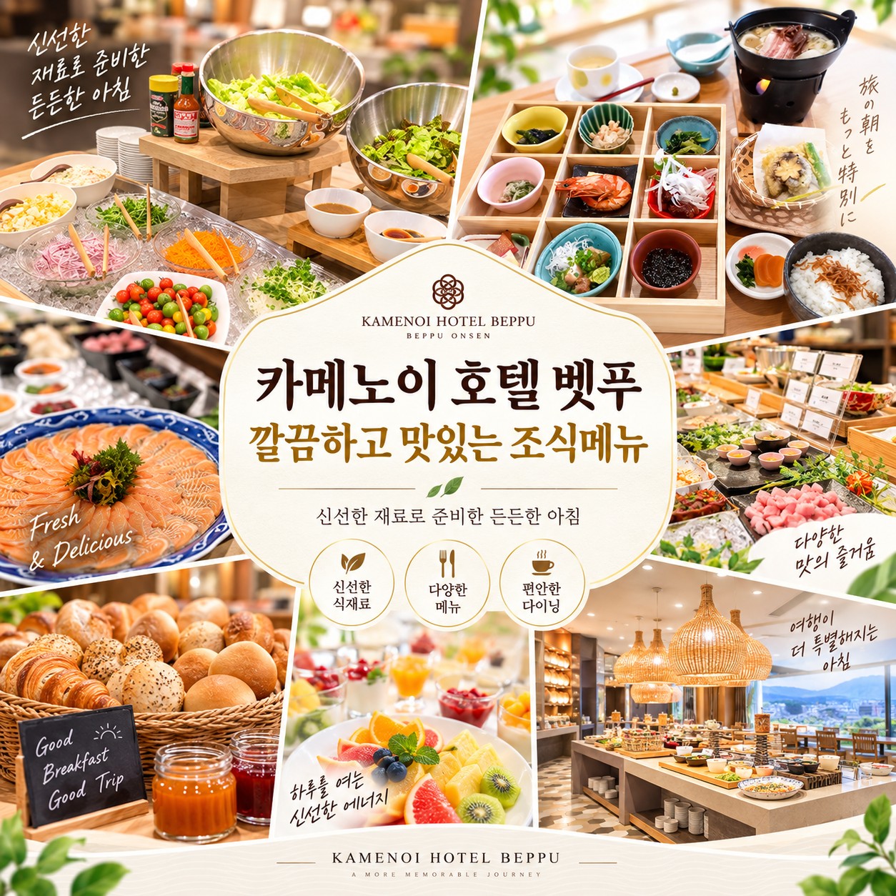 벳푸 골프여행 카메노이 호텔 벳푸 조식