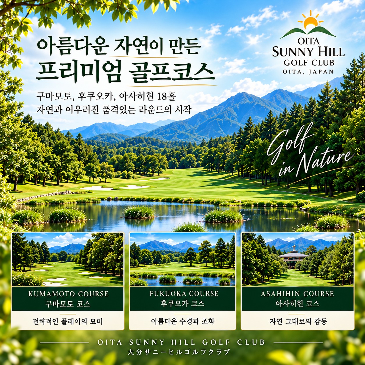 벳푸 골프여행 오이타 써니힐 프리미엄 골프코스