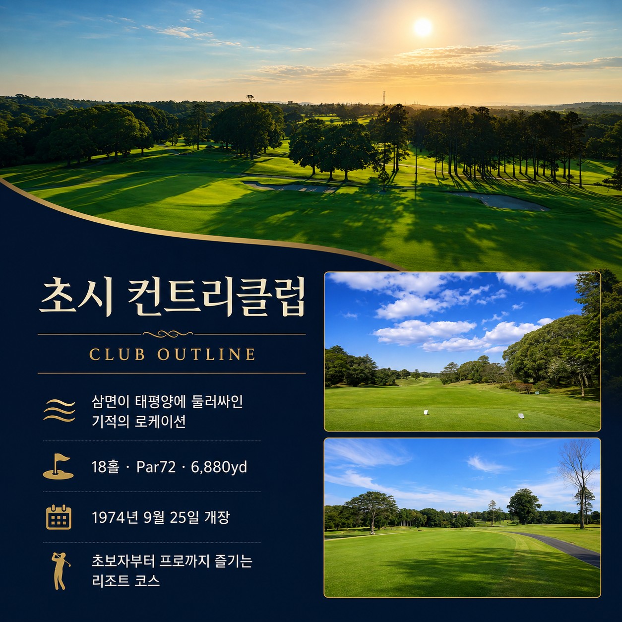 초시 컨트리클럽 18홀 Par72 코스