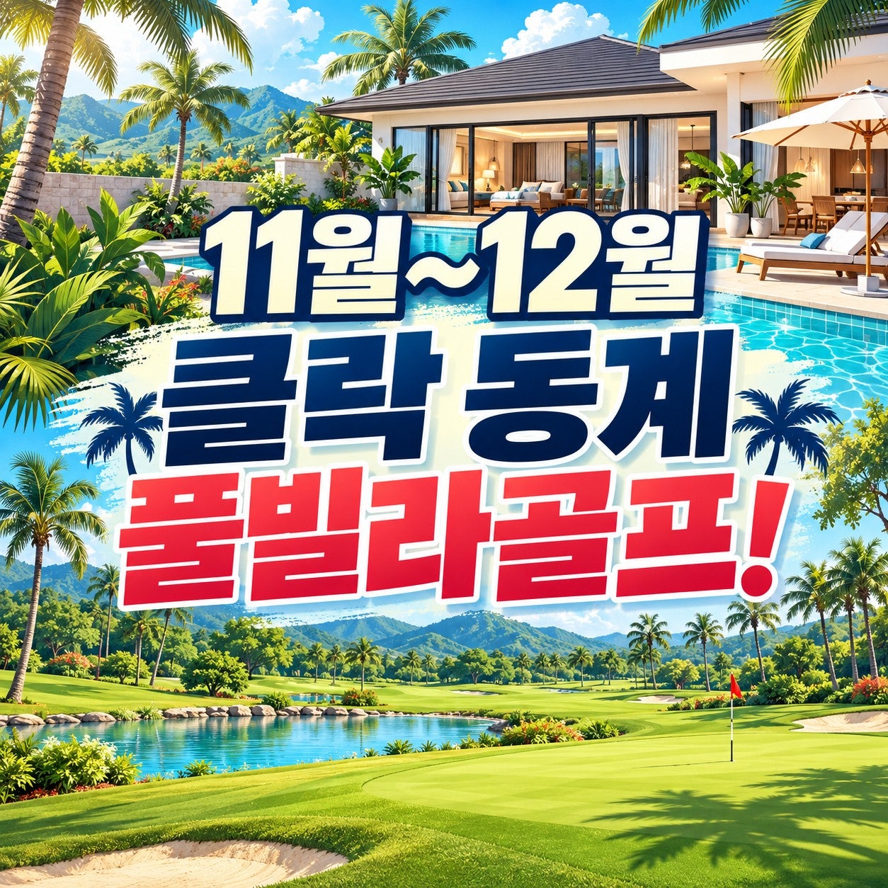 필리핀 클락 11월~12월 동계 풀빌라 골프 안내