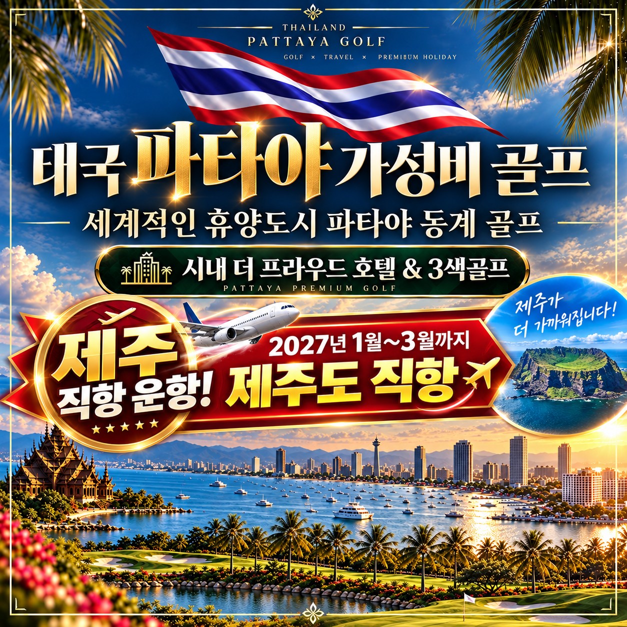 제주출발 파타야 골프여행 동계 가성비 표지