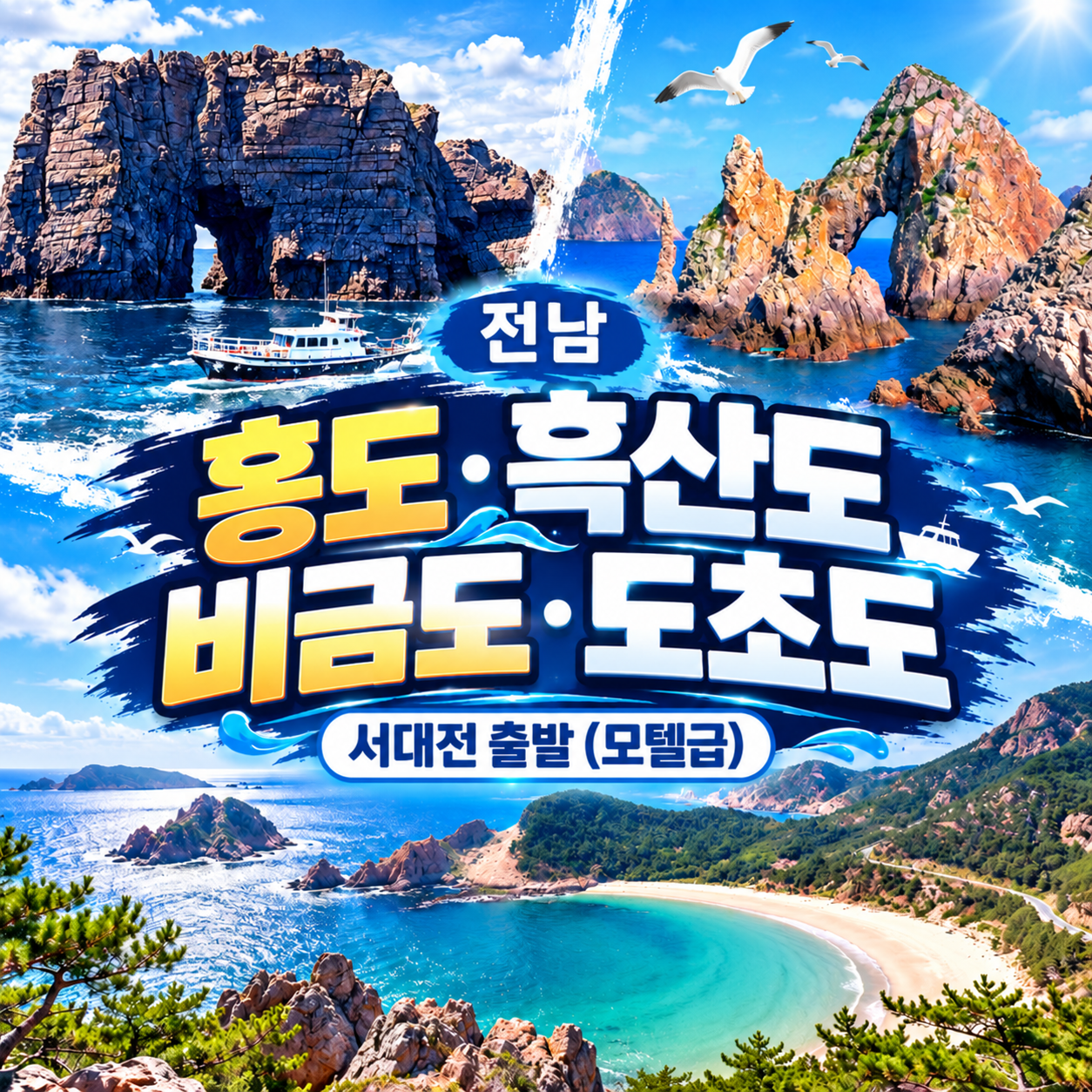 홍도·흑산도·비금도·도초도 2박3일기차여행(서대전출발)(모텔급)