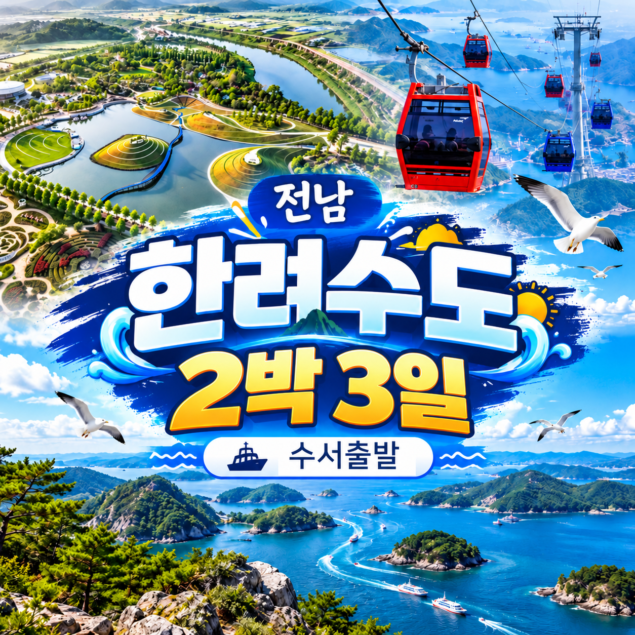KTX 한려수도 남해·통영·여수·순천만 2박3일 기차여행 (수서출발)